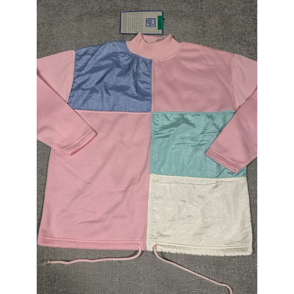 Vintage Choices From Gitano Sweatshirt Womens Medium Pink Colorblock 80s Retro - Picture 3 of 10